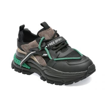 Pantofi sport GRYXX negri, 267059, din material textil si piele naturala