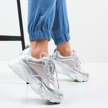 Pantofi Sport Dineram Argintii