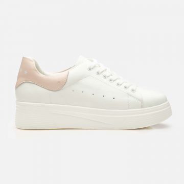 Sneakers damă din piele naturală - 505 Alb Box