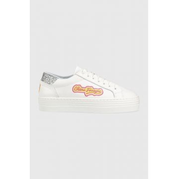 Chiara Ferragni sneakers din piele CF3121_064 culoarea alb, CF TENNIS LOW