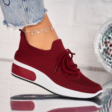 Adidasi Dama Bordo din Textil Yara X8995 Adidasi Dama Bordo din Textil Yara X8995