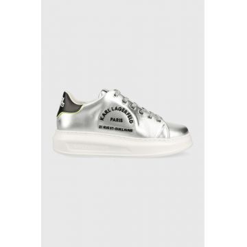 Karl Lagerfeld sneakers din piele KAPRI culoarea argintiu KL62539D