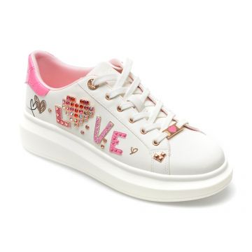 Pantofi sport ALDO albi, DIGILOVE100, din piele ecologica