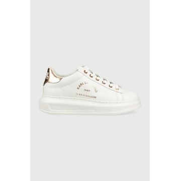 Karl Lagerfeld sneakers din piele KAPRI culoarea alb, KL62538