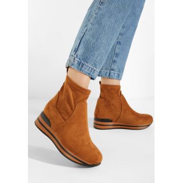 Sneakers cu platforma camel Mantia