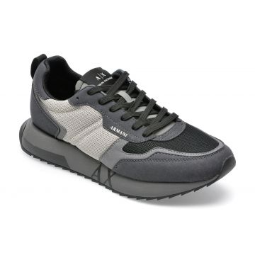 Pantofi sport ARMANI EXCHANGE gri, XUX151, din material textil si piele ecologica
