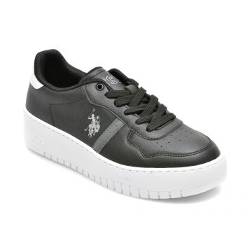 Pantofi sport US POLO ASSN negri, BALDO, din piele ecologica