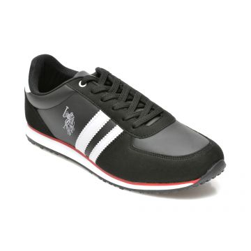 Pantofi sport US POLO ASSN negri, PLUS WT, din piele ecologica