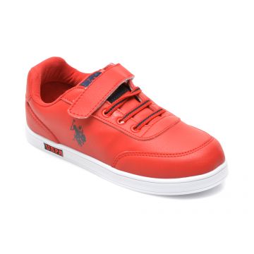 Pantofi sport US POLO ASSN rosii, CAMERON WT, din piele ecologica