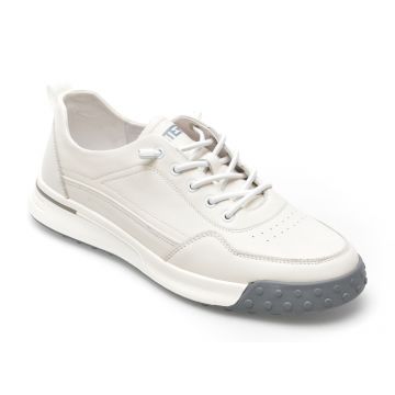 Pantofi sport OTTER albi, CJ22015, din piele naturala