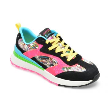 Pantofi sport SKECHERS multicolor, SUNNY STREET, din piele ecologica