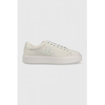 Karl Lagerfeld sneakers din piele MAXI KUP culoarea gri, KL52217