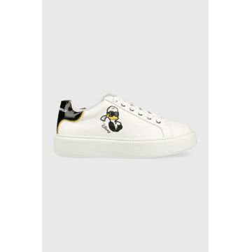 Karl Lagerfeld sneakers din piele x Disney culoarea alb, KL96223D