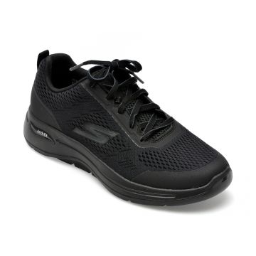 Pantofi sport SKECHERS negri, GO WALK ARCH FIT, din material textil
