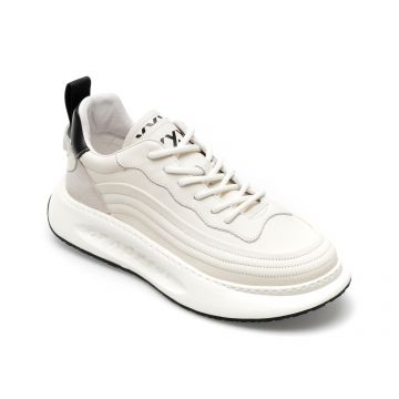 Pantofi sport GRYXX albi, 22037, din piele naturala