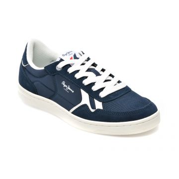 Pantofi sport PEPE JEANS bleumarin, MS30900, din material textil si piele intoarsa