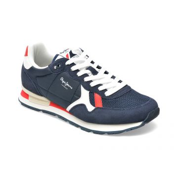 Pantofi sport PEPE JEANS bleumarin, MS30924, din material textil si piele intoarsa