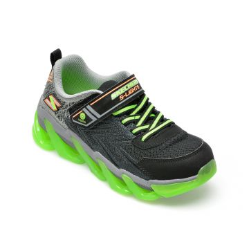 Pantofi sport SKECHERS negri, MEGA-SURGE, din material textil si piele ecologica