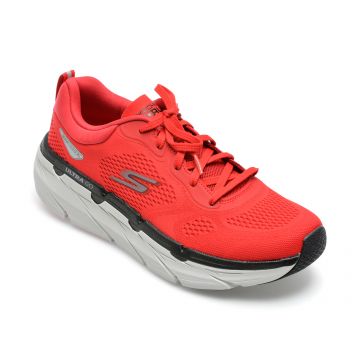 Pantofi sport SKECHERS rosii, MAX CUSHIONING PREMI, din material textil