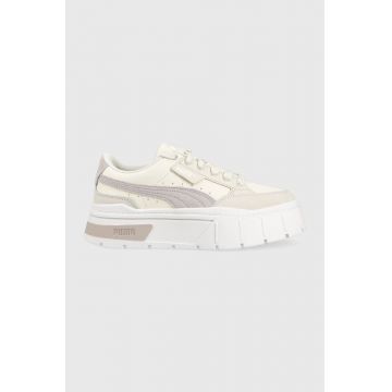Puma sneakers din piele Mayze Stack Luxe Wns culoarea bej