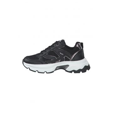 Pantofi sport low-cut de piele ecologica si plasa