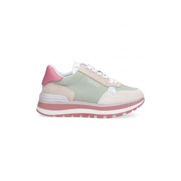 Pantofi sport colorblock cu garnituri de piele intoarsa