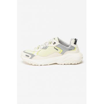 Pantofi sport din piele ecologica cu aspect contrastant Go
