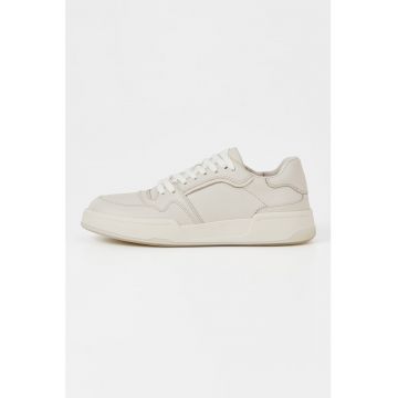 Pantofi sport de piele cu varf rotund