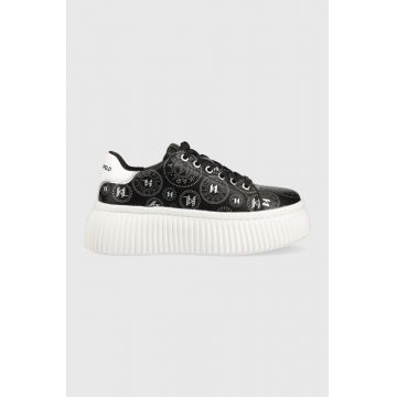 Karl Lagerfeld sneakers din piele KREEPER LO culoarea negru, KL42315