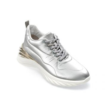 Pantofi GRYXX argintii, P2411, din material textil