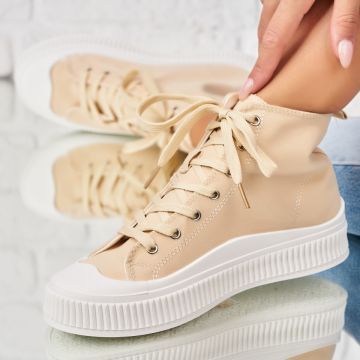 Sneakersi dama Textil Bej Macpela