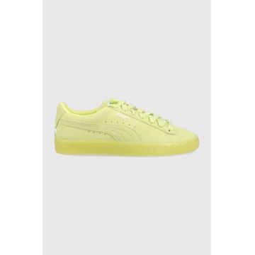 Puma sneakers din piele întoarsă Suede Classic XXI culoarea verde 374915