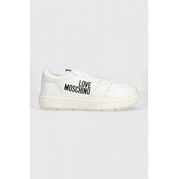 Love Moschino sneakers din piele culoarea alb, JA15274G0GIAB10A