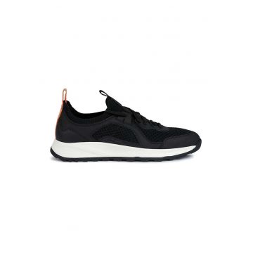 Pantofi sport slip-on uni cu detalii de piele