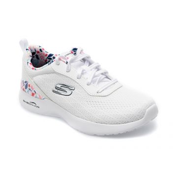 Pantofi SKECHERS albi, SKECH-AIR DYNAMIGHT, din material textil