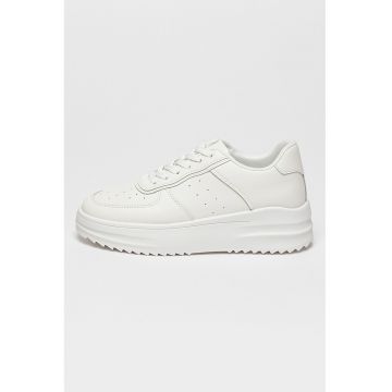Pantofi sport de piele ecologica - Alb