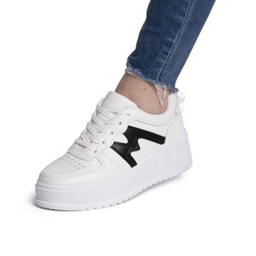 Sneakers dama din piele ecologica Albi Havana Marimea 40