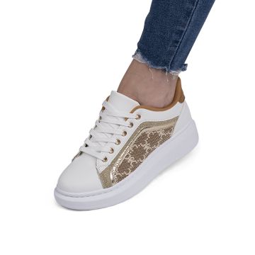 Sneakers dama din piele ecologica Albi Jeni Marimea 37