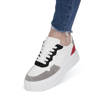 Sneakers dama din piele ecologica Albi Madia Marimea 37