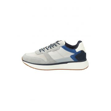 Pantofi sport cu model colorblock si insertii din piele intoarsa