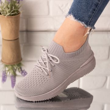 Sneakersi dama din material textil Gri Gia Marimea 36