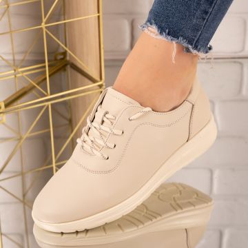 Sneakersi dama din piele ecologica Bej Farah Marimea 39