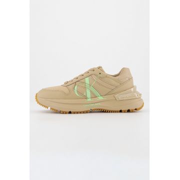 Pantofi sport de piele cu insertii de plasa Pantofi sport de piele cu insertii de plasa