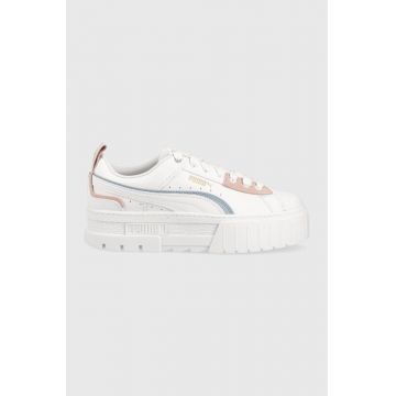 Puma sneakers din piele Mayze UT Wns culoarea alb 389862-01