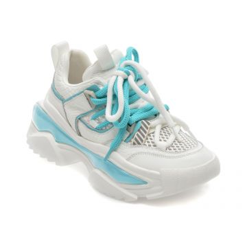 Pantofi sport FLAVIA PASSINI albi, 22321, din material textil si piele naturala
