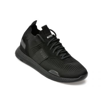 Pantofi sport HUGO BOSS negri, 596, din material textil si piele naturala