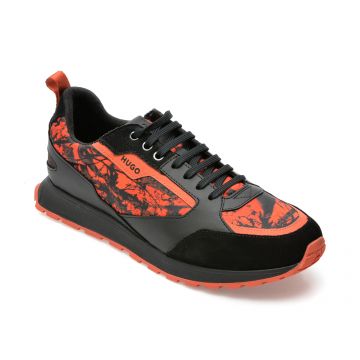 Pantofi sport HUGO BOSS portocalii, 318, din material textil si piele ecologica