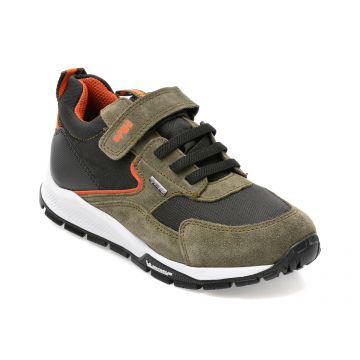 Pantofi sport PRIMIGI kaki, 29201, din piele intoarsa si material textil