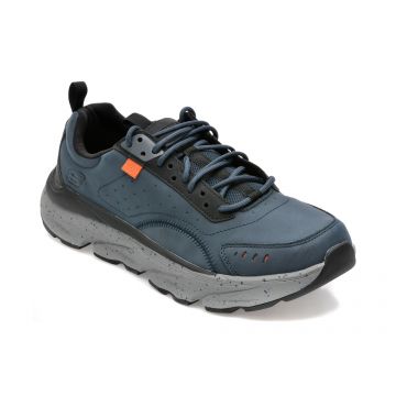 Pantofi sport SKECHERS bleumarin, DELMONT, din piele naturala si piele ecologica