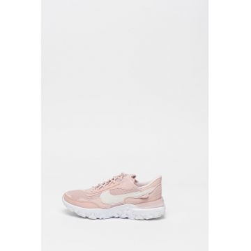Pantofi sport din piele ecologica si plasa React Revision - Roz prafuit